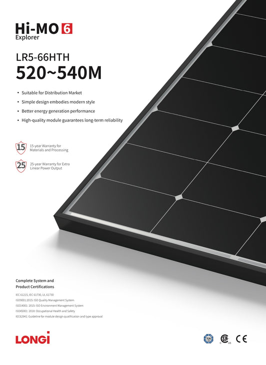 Panou Fotovoltaic Longi LR5-66HTH-520W